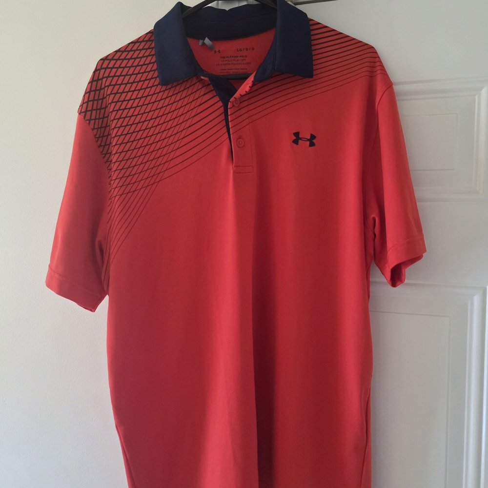 Under Armour Red Polo with Navy Details